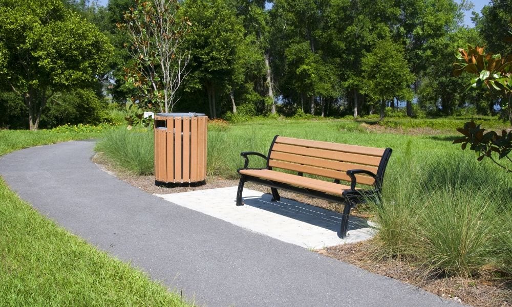 plastic park bench