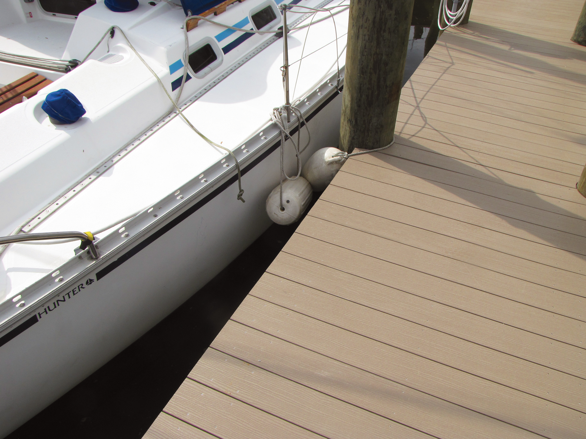 TanDeck Marine Deck Dock board with boat